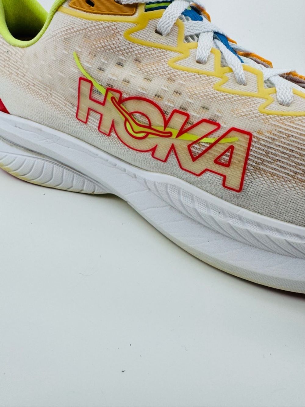 Hoka Men’s Mach 6 Color Solar Flare White SZ 12.5 - Picture 6 of 9